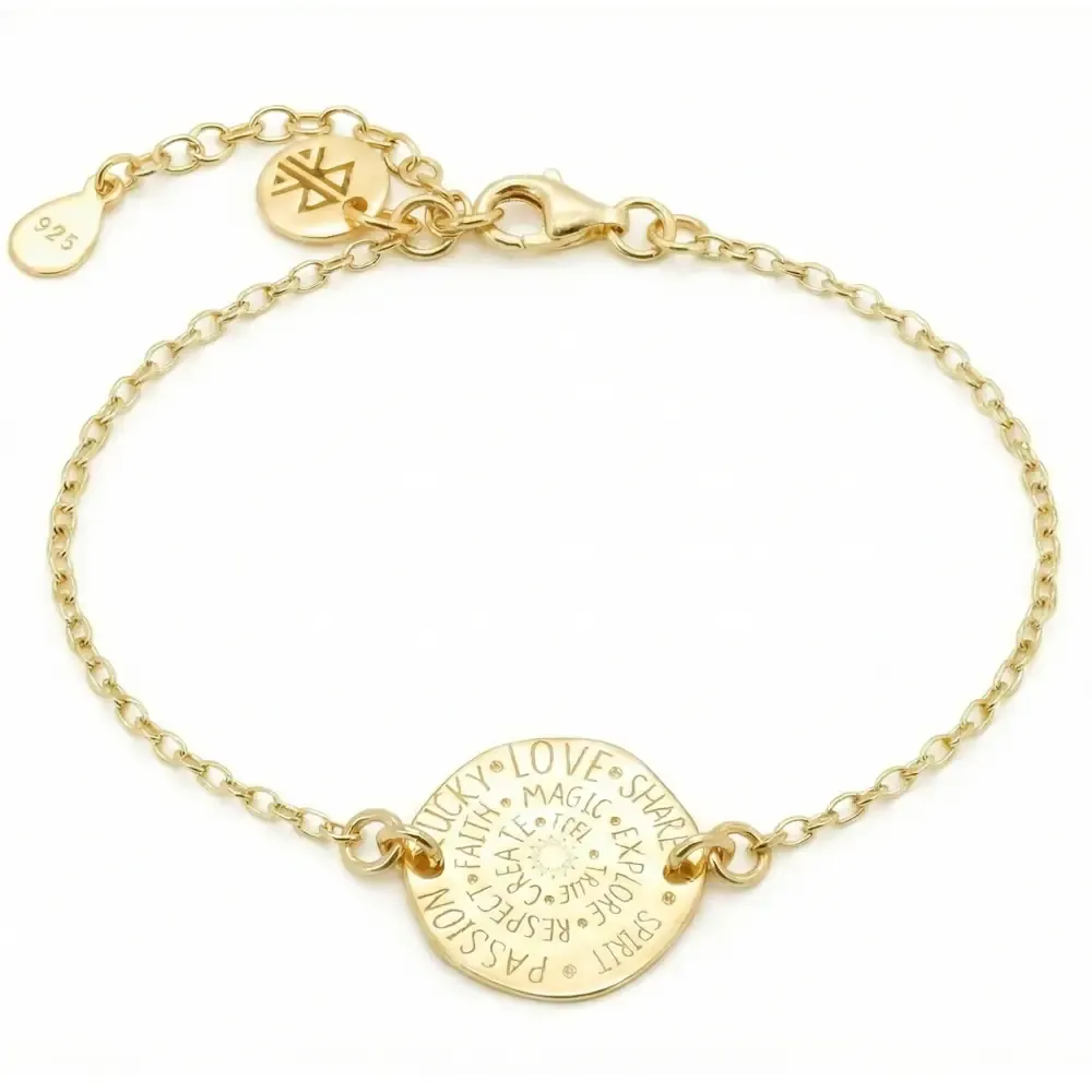 Sterling Silber Armband mit Glücks Coin Anhänger